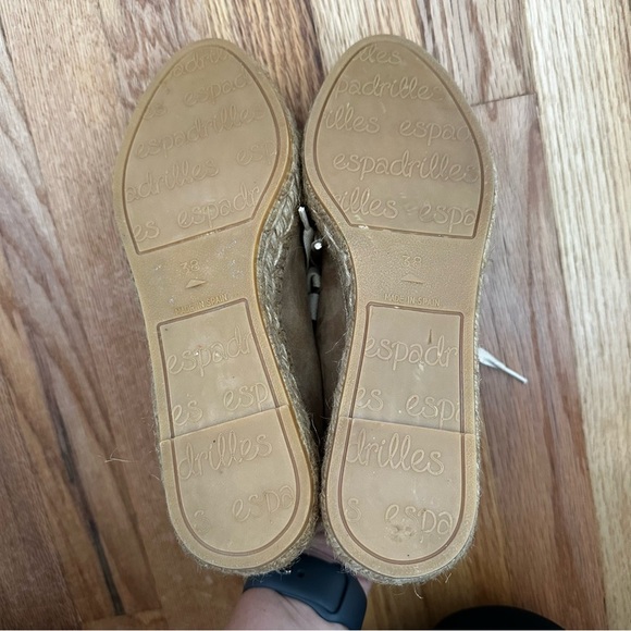 Eric Michael Espadrilles Platform Tan Suede Lace Up Spain Women’s Size 38 US 7.5 - Picture 10 of 11